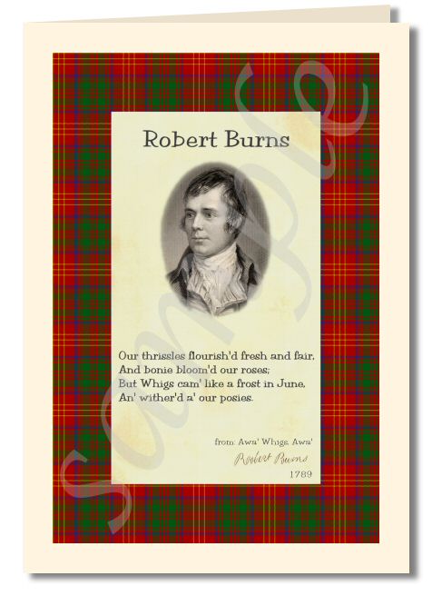 Robert Burns - extract from awa whigs awa greeting card