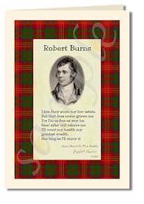 robert burns extract from here's to thy health card