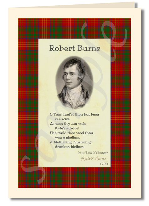 Robert Burns - extract from tam o shanter greeting card