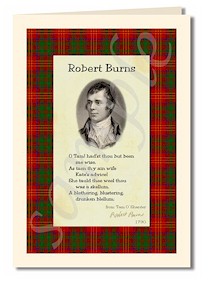 robert burns extract from tam o shanter card