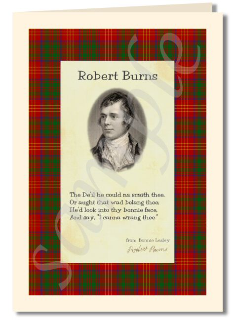 Robert Burns - extract from bonny lesley greeting card