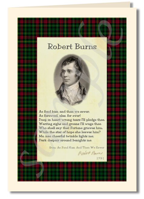 Robert Burns - extract from ae fond kiss greeting card