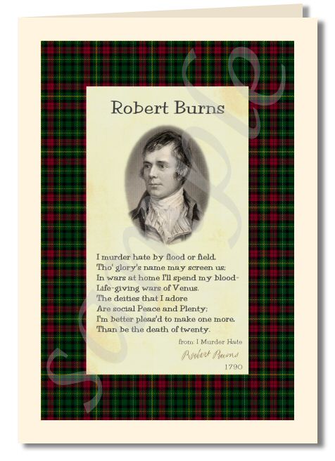 Robert Burns - extract from  I Murder Hate greeting card