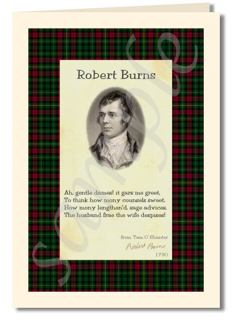 Robert Burns - extract from tam o shanter greeting card