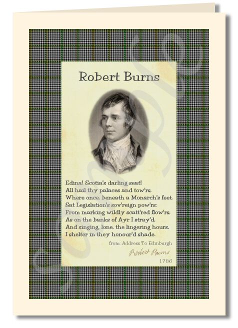 Robert Burns - extract from Address to Ednburgh greeting card