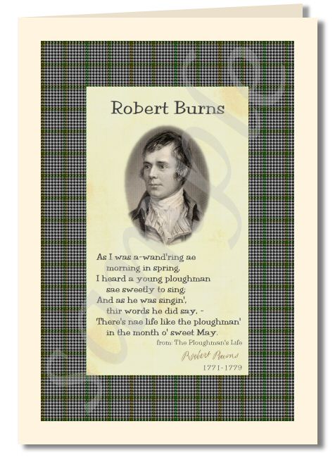 Robert Burns - extract from The Ploughman's Life greeting card